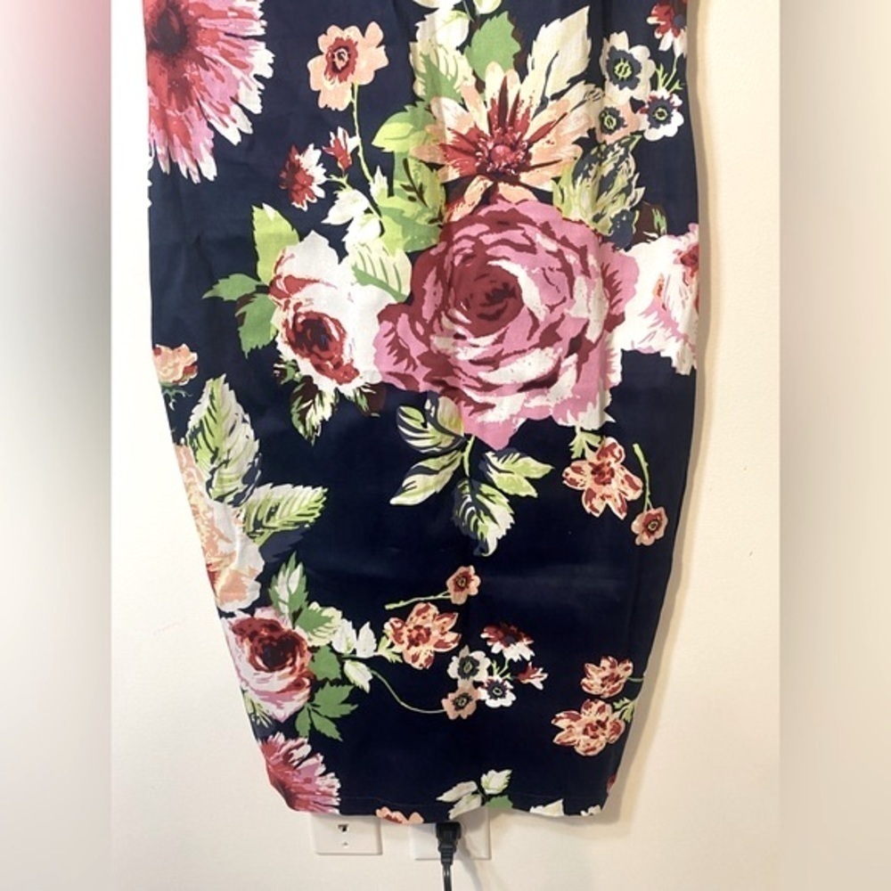 Nwt Ax Paris Floral Blue Sleeveless Dress Size 8 Office Date Night — image 2 of 8
